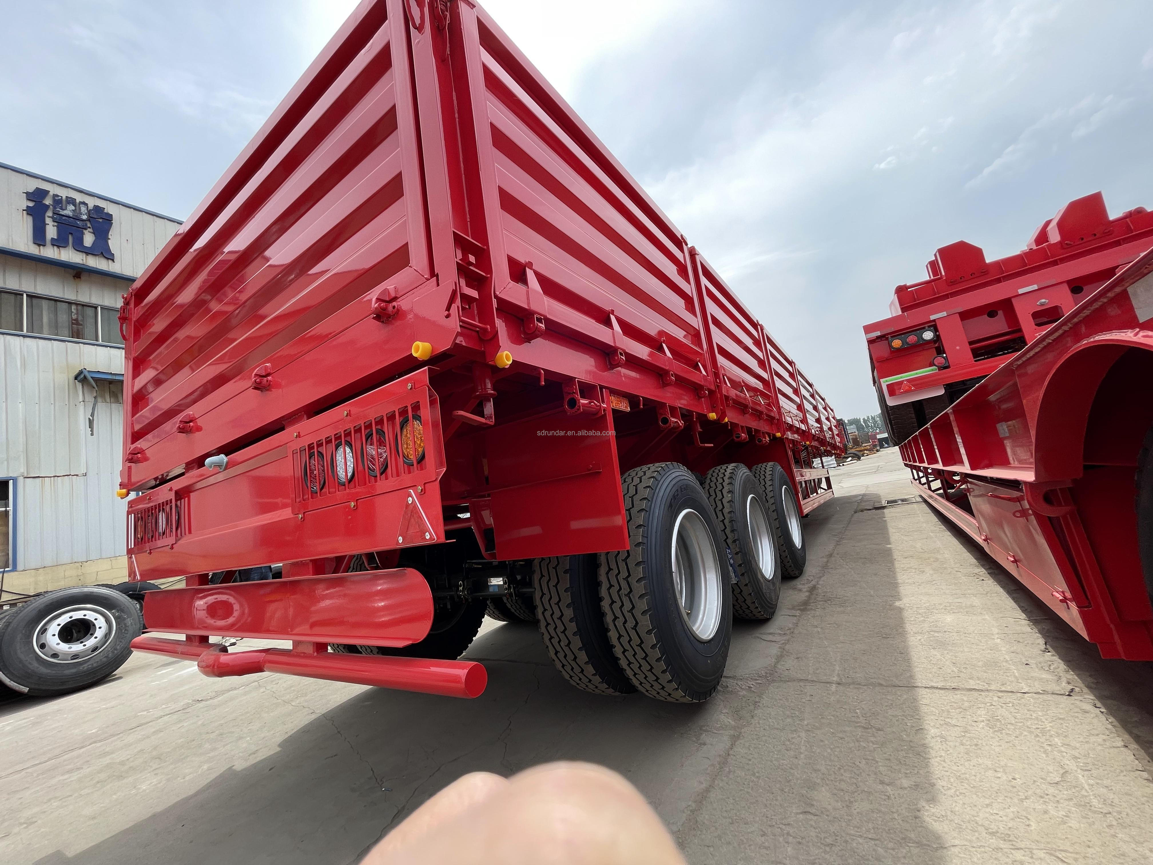 Side Wall Trailer Factory Direct 3 Axle Side Wall Enclosed Cargo Car Box Semi Tipper Trailer