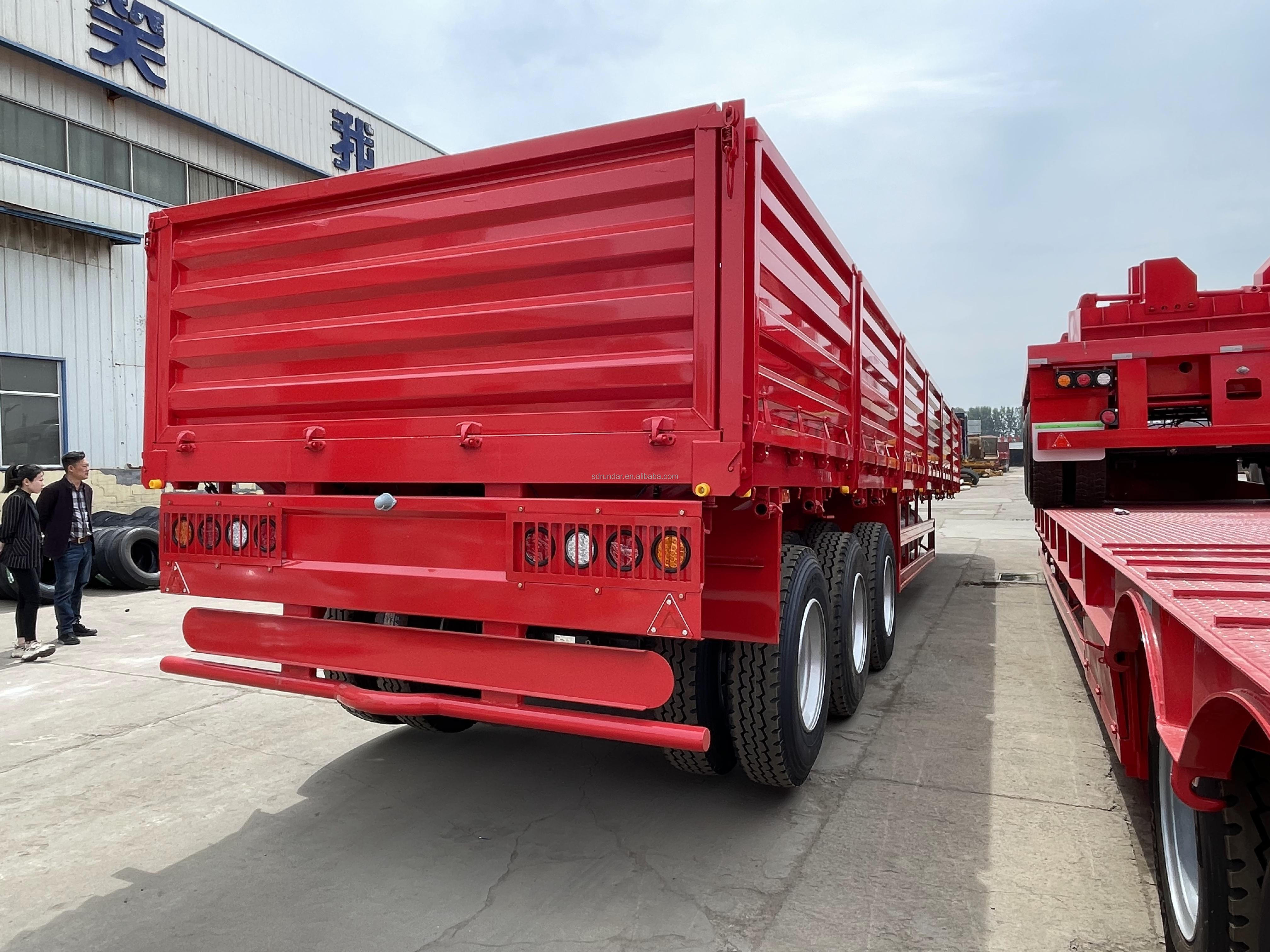 Side Wall Trailer Factory Direct 3 Axle Side Wall Enclosed Cargo Car Box Semi Tipper Trailer