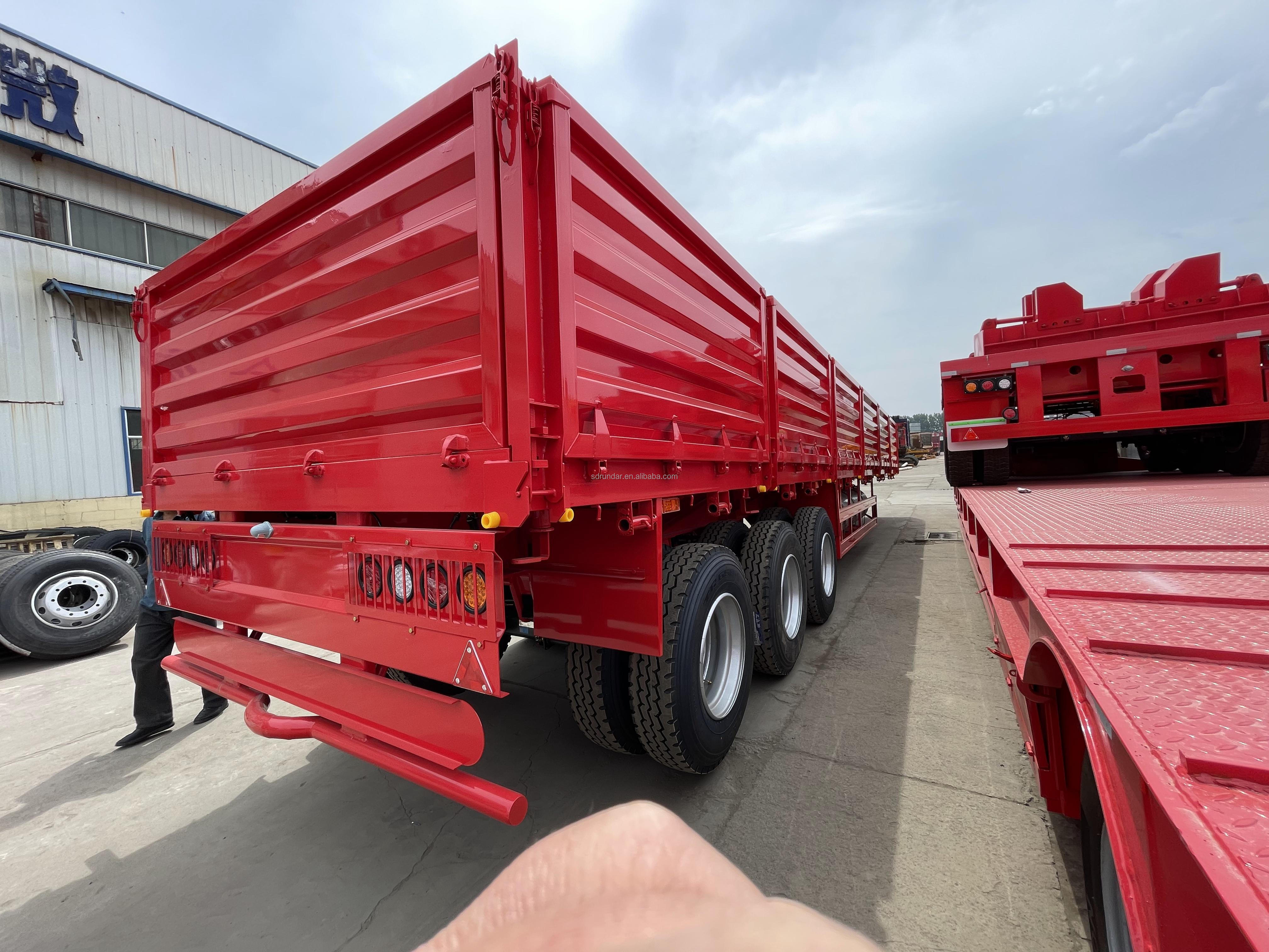 3Axles 40Tons Container loading Bulk Cargo Side Panel Trailer for Grain transportation