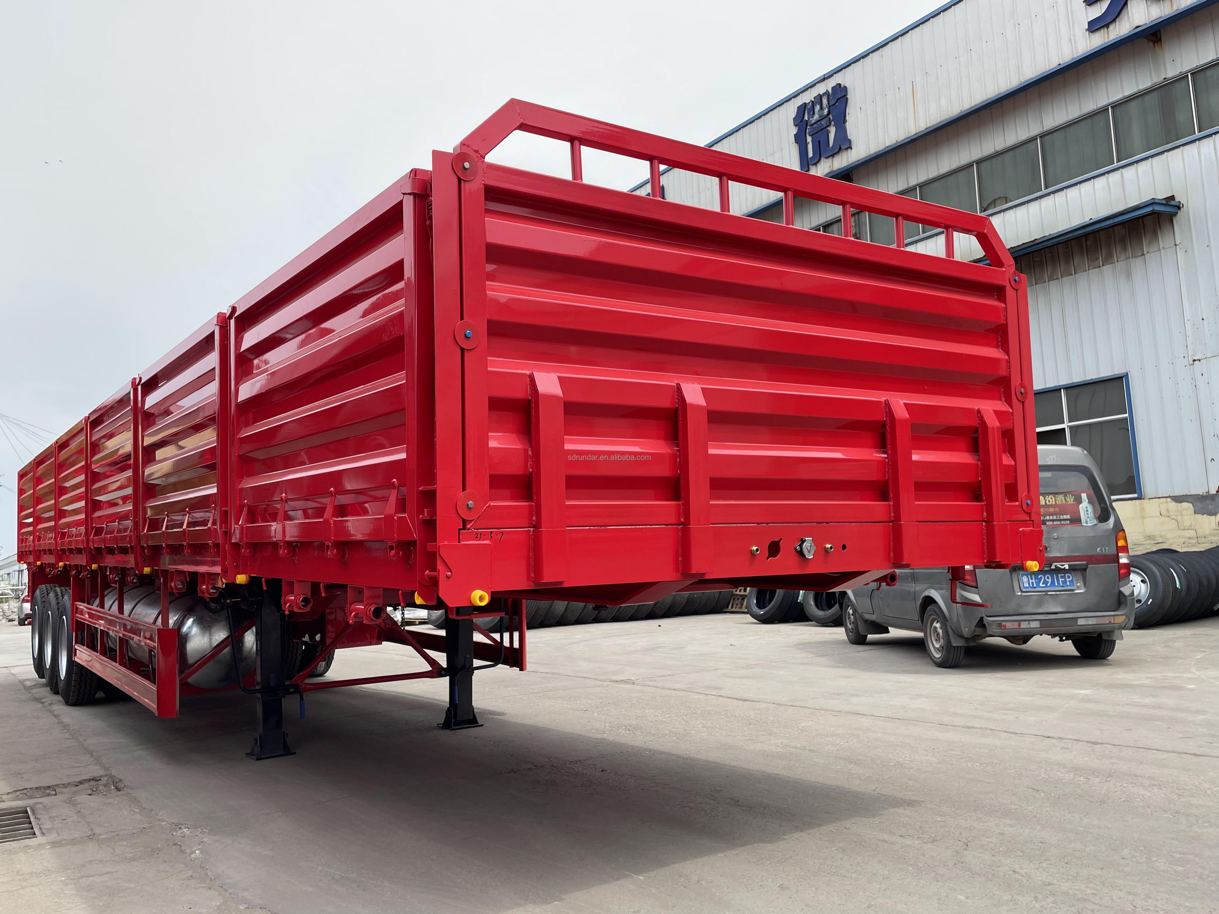 3Axles 40Tons Container loading Bulk Cargo Side Panel Trailer for Grain transportation