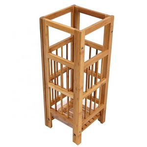 Decorative Wet Umbrella Holder Display Rack Bamboo Umbrella Stand Rack For Home Office