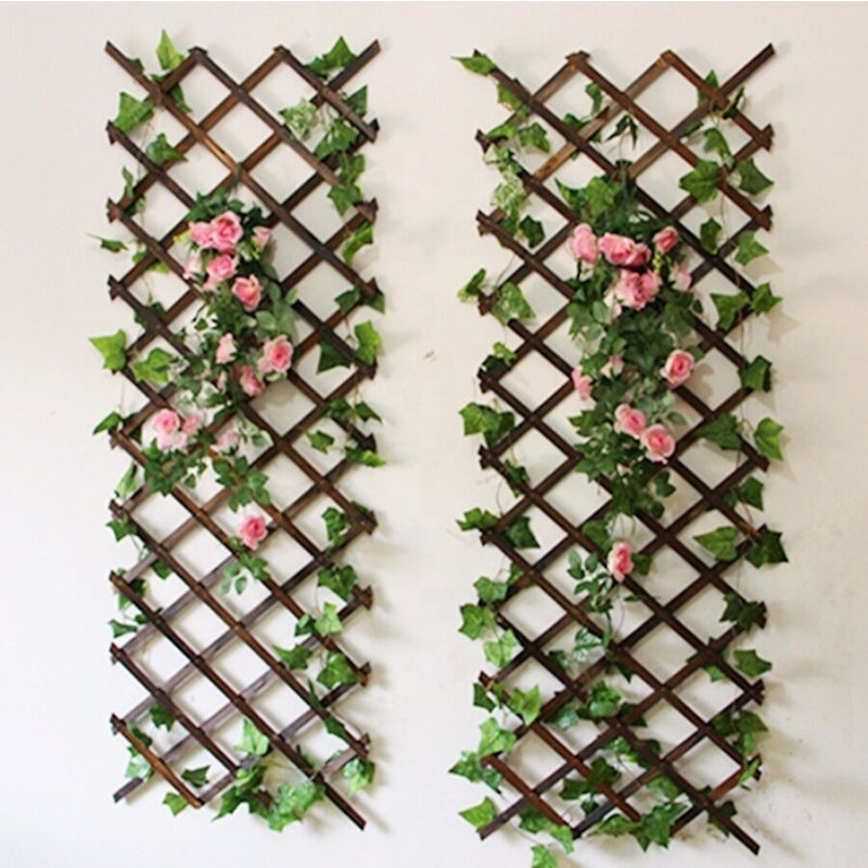 Expandable Garden Trellis Plant Support Wood Lattice Fence Panel for Climbing Plants Vine Ivy Rose