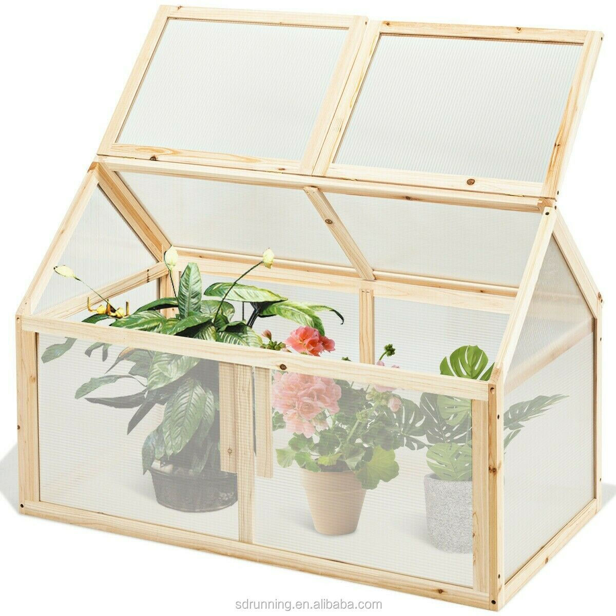 Garden Wooden Cold Frame Greenhouse Raised Planter Bed Protection  Outdoor storage box garden Solarium sunrooms Camping sunrooms