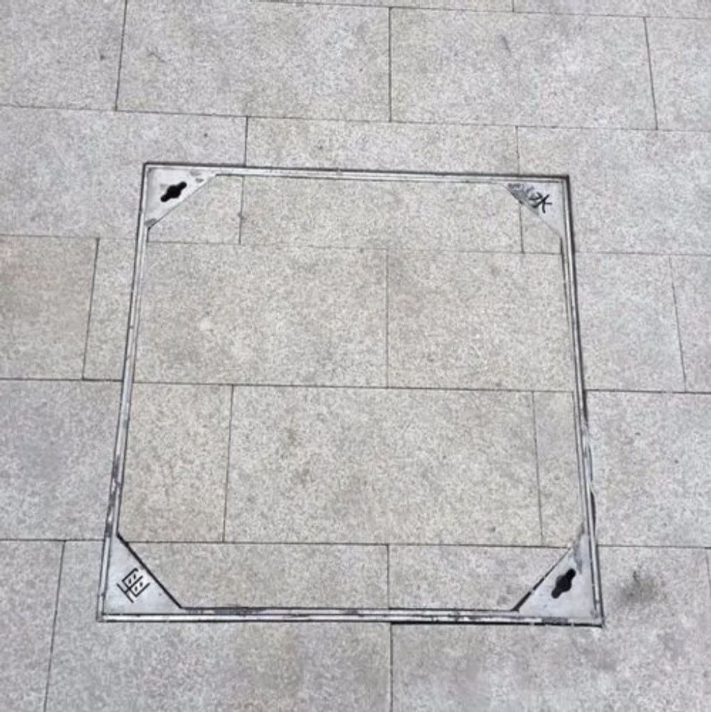 5mm Tile insert 304 Invisible Rectangle Sewer Stainless Steel Manhole Cover