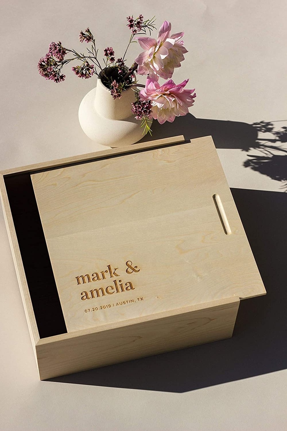 wooden souvenir packaging box with latch custom wooden boxes with hinged lid walnut keepsake box for wedding decor