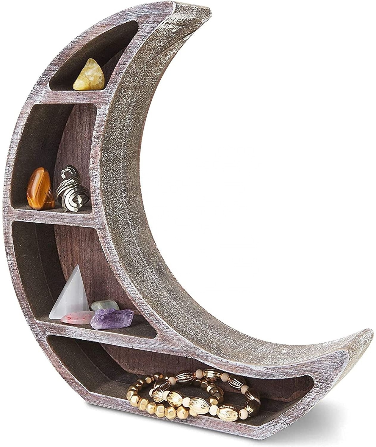 wall mounted moon wooden floating shelves hanging storage display shelf home decor for living room bedroom