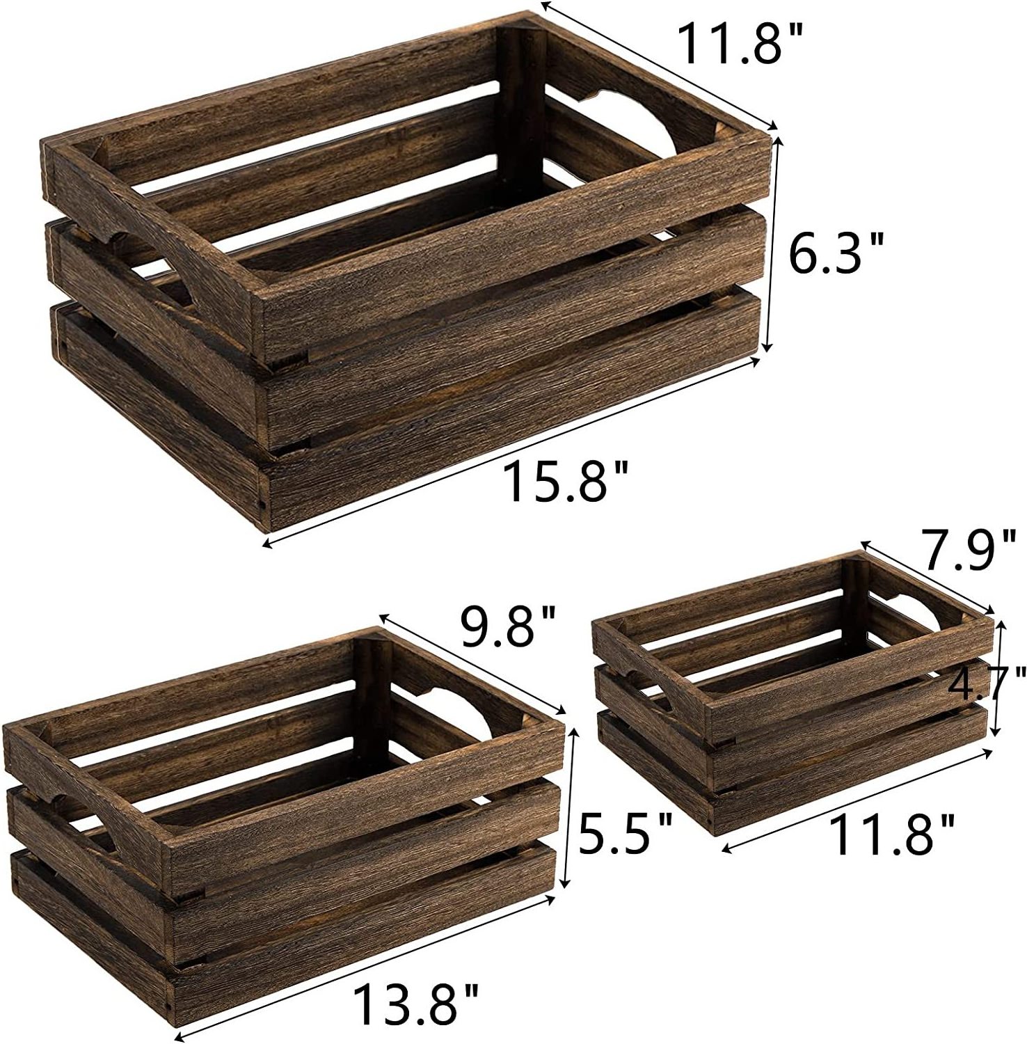 Wooden Crate Boxes Storage Apple Fruit Plain Wood Box Craft Crates Furniture