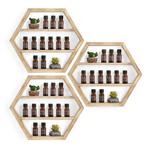 Wall Mount Essential Oils Display Standing Shelf with 5 Tier for 70 Bottles Holder Frame and Wood Rack Organizer Nail polish