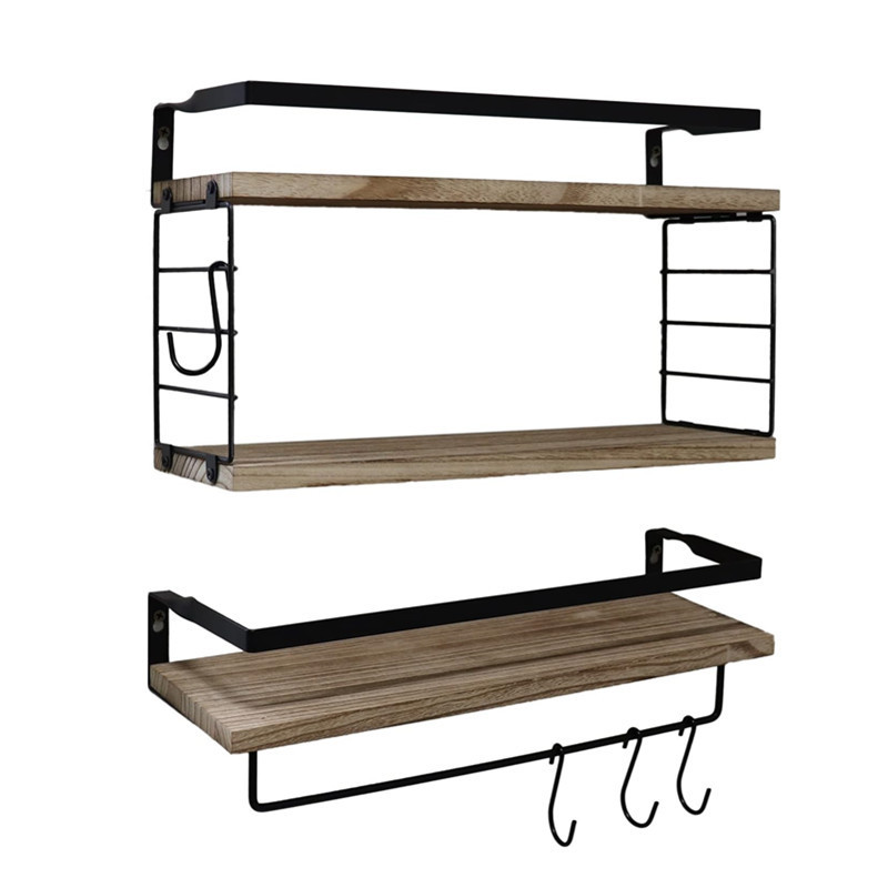 Bathroom Shelves with Tissue Rack &Towel Bar