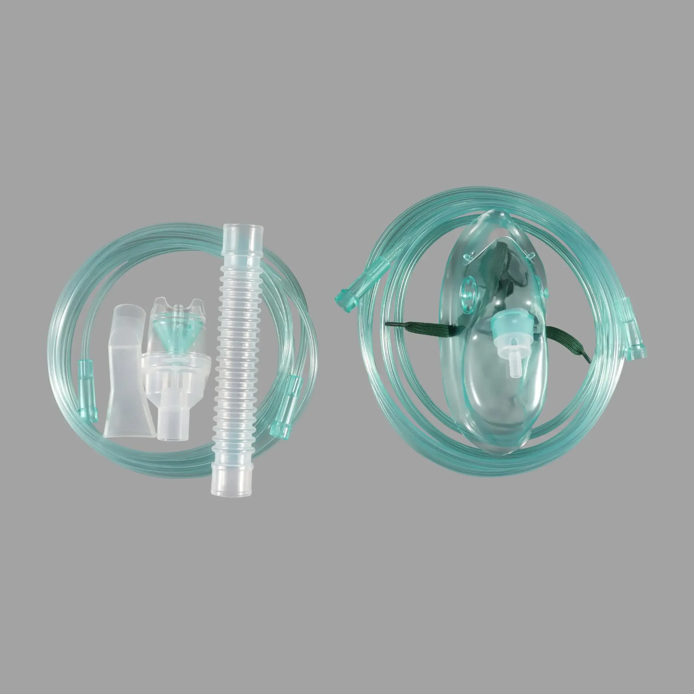 Single Use Medical Nebulizer PVC Transparent Oxygen Mask With Tubing