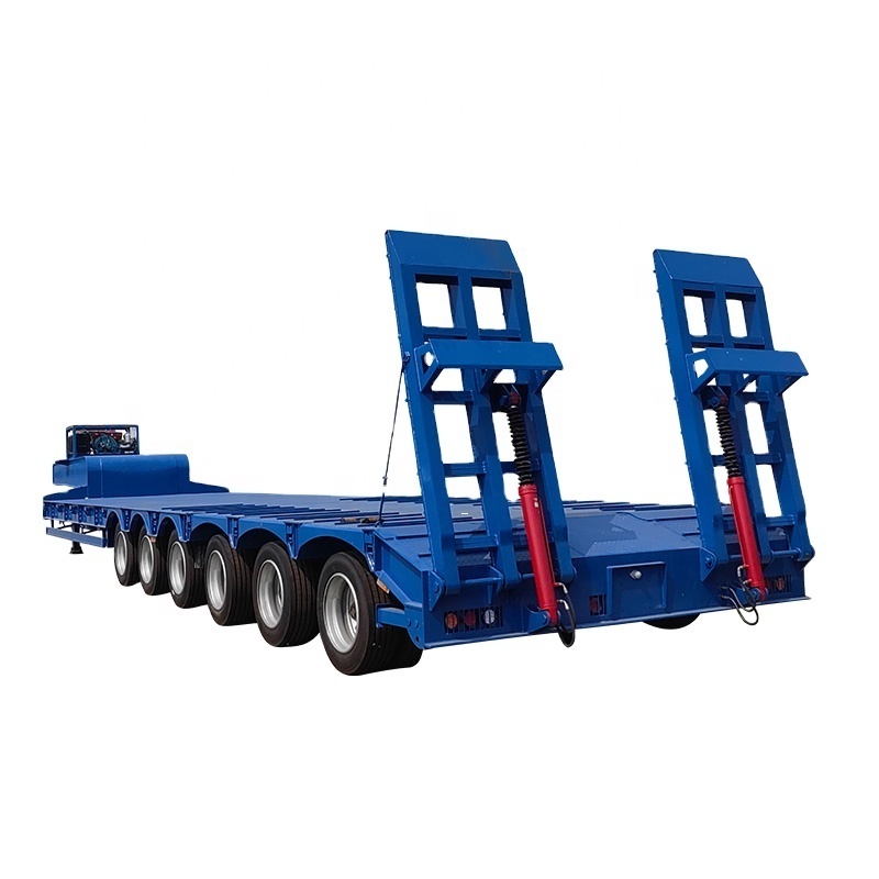 40ft titan 80 tons concave platform low bed trailer with ramp dimensions