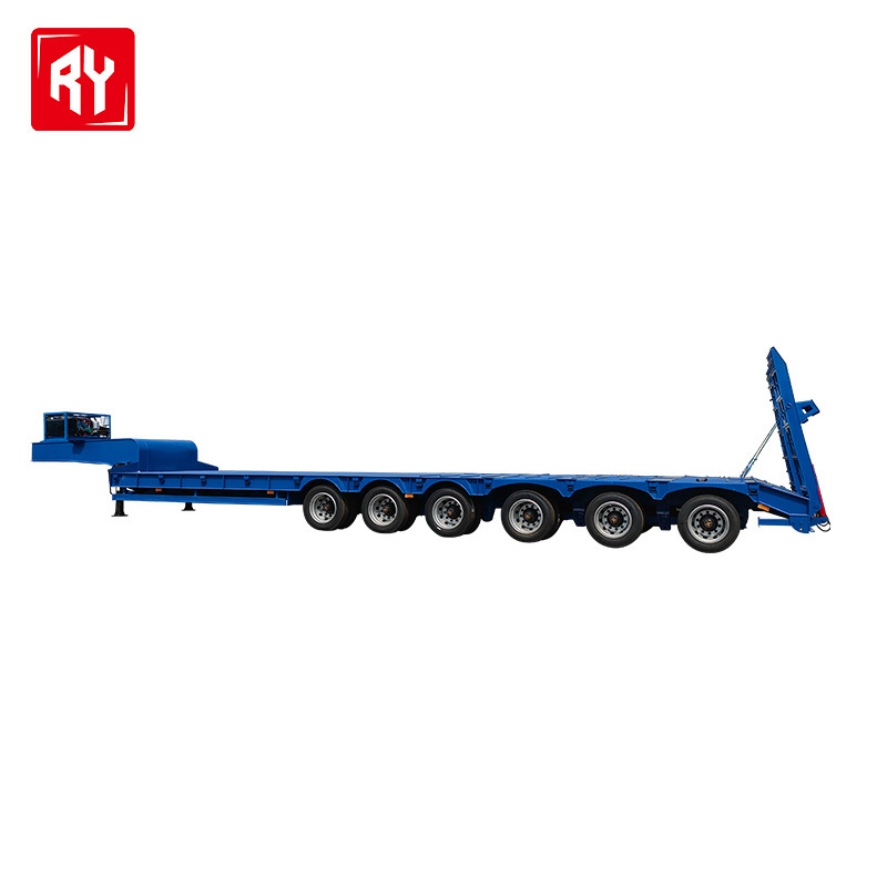 40ft titan 80 tons concave platform low bed trailer with ramp dimensions