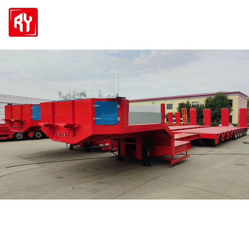 11 Axles 40ft 100 Ton Heavy Duty Low Bed Flatbed Semi Trailer for Sale in Dubai