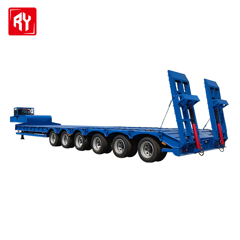 40ft titan 80 tons concave platform low bed trailer with ramp dimensions