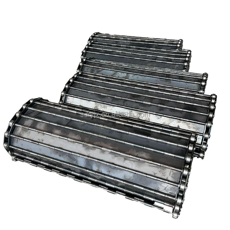 Factory direct sales steel/stainless conveyor belt plate parts for chip removing conveyor