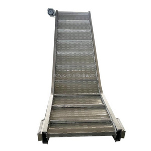 Air Conditioner Parts Customize Stainless Galvanized Carbon Steel Apron Baffle Wire Mesh Chain Plate Slat Conveyor Belt System