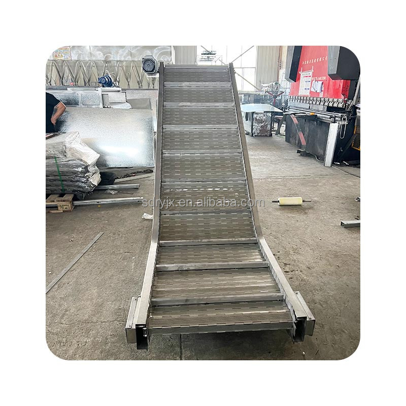 Air Conditioner Parts Customize Stainless Galvanized Carbon Steel Apron Baffle Wire Mesh Chain Plate Slat Conveyor Belt System