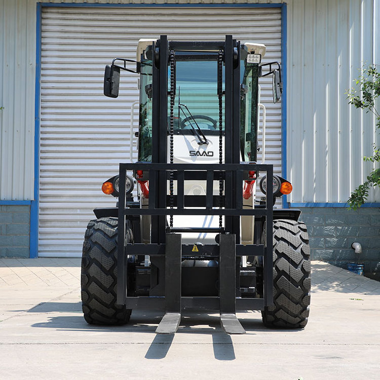 Good quality 4x4/4 wheel steering forklift 3.5-5ton truck with optional attachment for sale