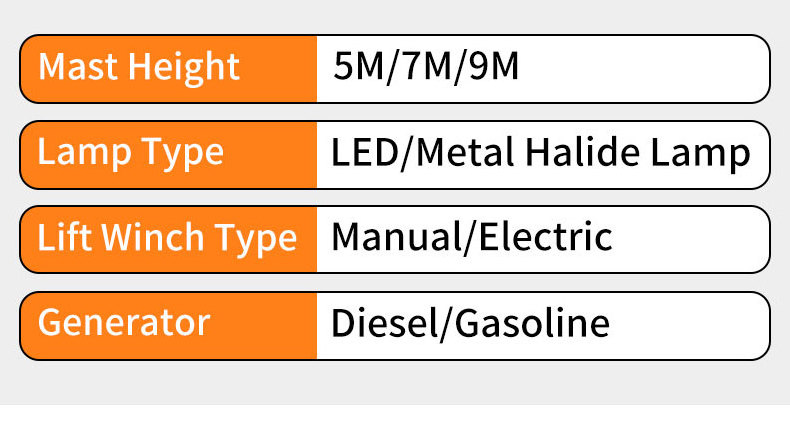 Led Tower Light Portable Small Light Tower Mobile Light Tower