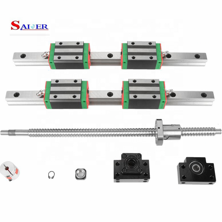 HGR20 Linear Guide Rail with SFU1605 Ballscrew Kit Slide Blocks Linear Guide Rail Ball Screw Set for DIY CNC Routers Lathes