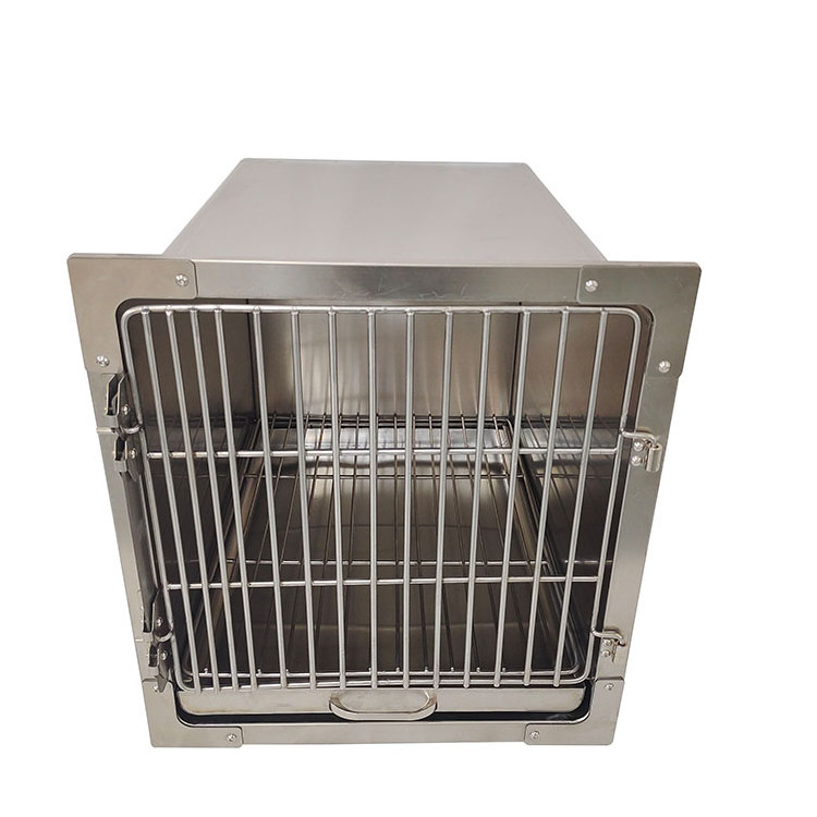 304 stainless steel oxygen puppy pet carrier cage Veterinary icu transparent oxygen cage vet oxygen supply dog cat cage glass