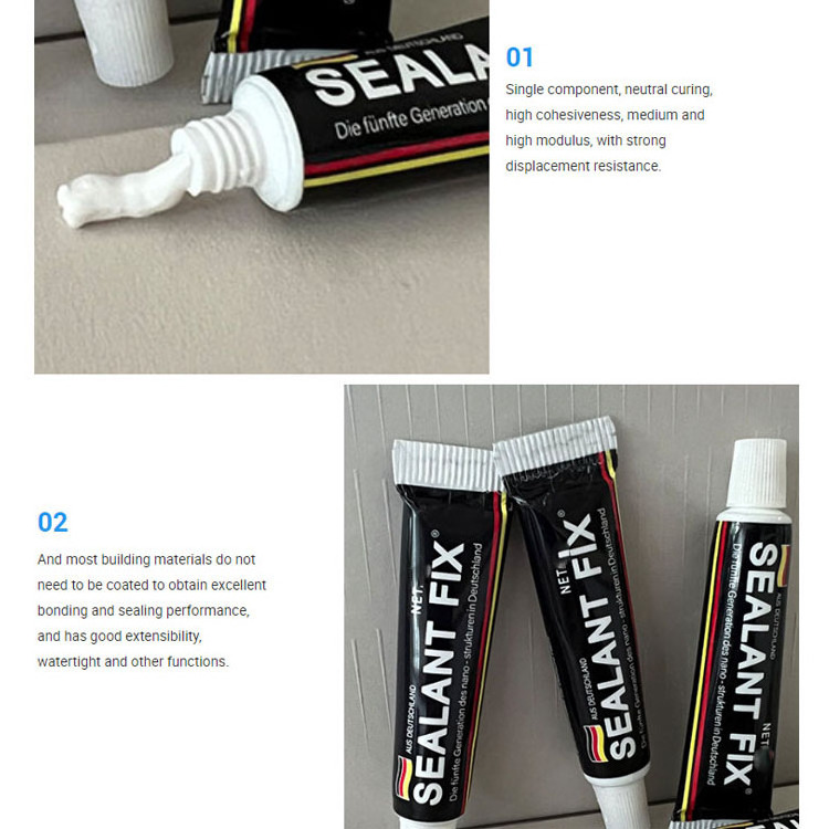 High Quality Strong Paste Nail Free Glue Structural Silicone Sealant Nail Free Glue Adhesive