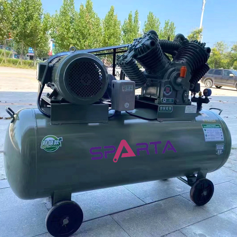 Portable Piston Compressor Industrial 3KW 8Bar Belt Driven Air Compressor with 100L 200L 300L Air Tank