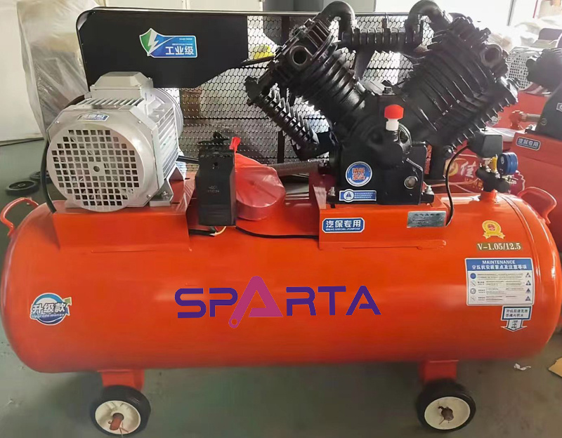 Portable Piston Compressor Industrial 3KW 8Bar Belt Driven Air Compressor with 100L 200L 300L Air Tank