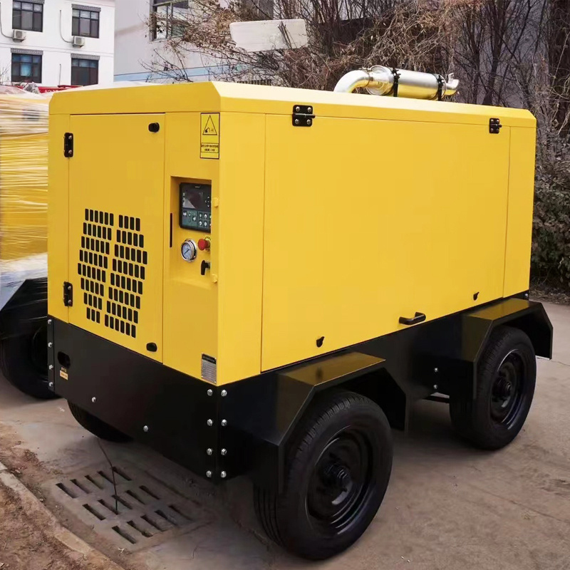 185 Cfm Mining Portable Diesel Air Compressor Movable  Air Compressor For Drilling Rig