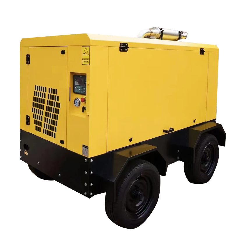 Sparta 185 Cfm 5m3 8bar 116psi 42KW Diesel Mobile Screw Air Compressors for Drilling