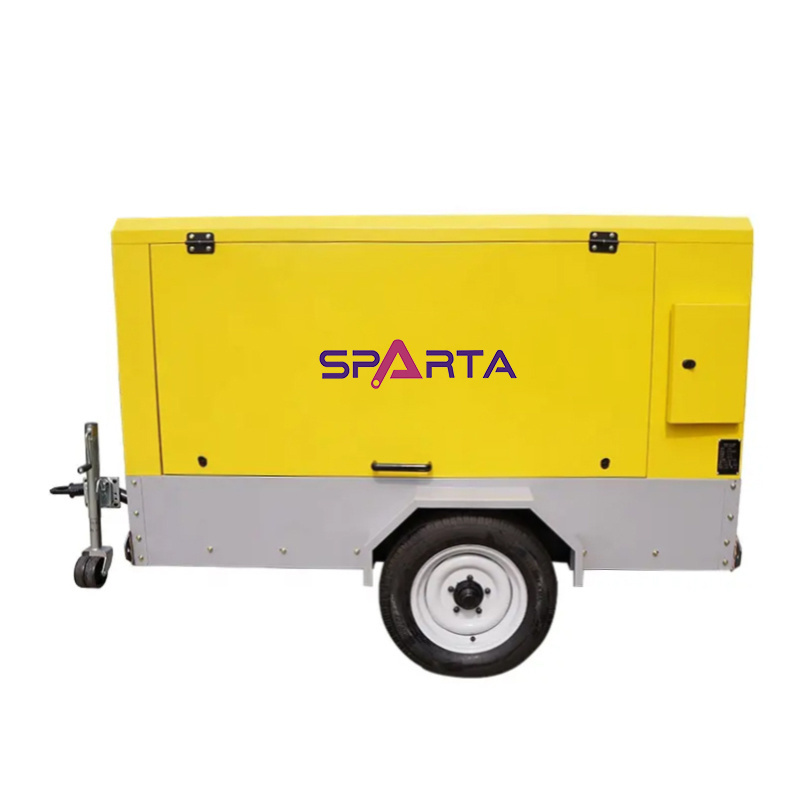 185 Cfm Mining Portable Diesel Air Compressor Movable  Air Compressor For Drilling Rig