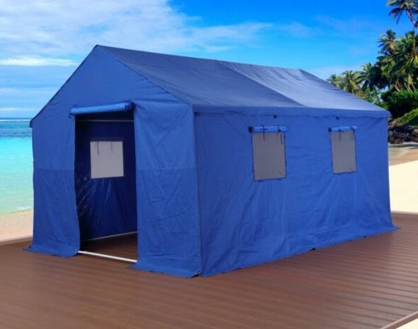 Popular Size Customized Blue Oxford Cloth Galvanized Pipe Relief Tent for Sale