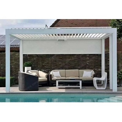 Outdoor Electric Aluminum Pergola Garden Sunshade Louvered Roof Gazebo