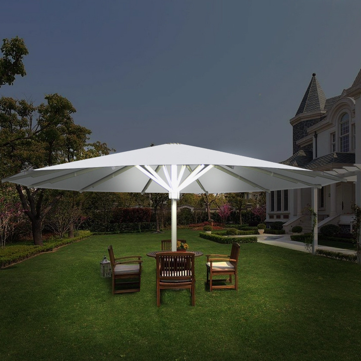 Large Luxury Starlight Umbrella with LED Light/ Bluetooth Cafe Swimming Pool Garden Outdoor Sun shading Parasol Umbrella