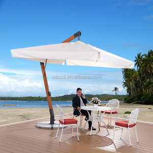 Fashion Design Sun Rain Protect Patio Coffee Bar Wooden Handing Umbrella