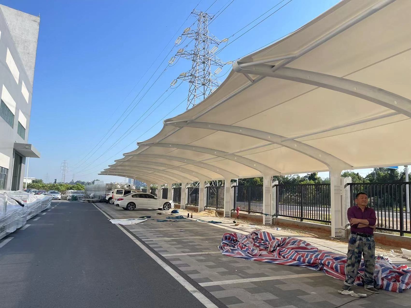 outdoor large canopy ptfe membrane tent carport shelter canopy