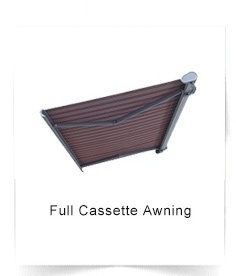 Grand Aluminum Easy to Operate  Retractable Full Cassette  Canopy  Awning with remote or manual control wiht grey color