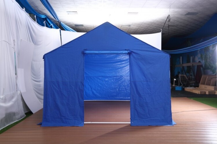 Popular Size Customized Blue Oxford Cloth Galvanized Pipe Relief Tent for Sale