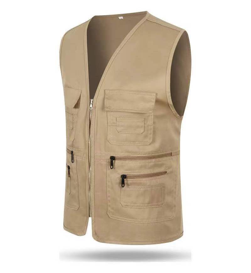 Fishing Men Camera Workwear Polyester Tool Pockets Hunting Sleeveless Vest