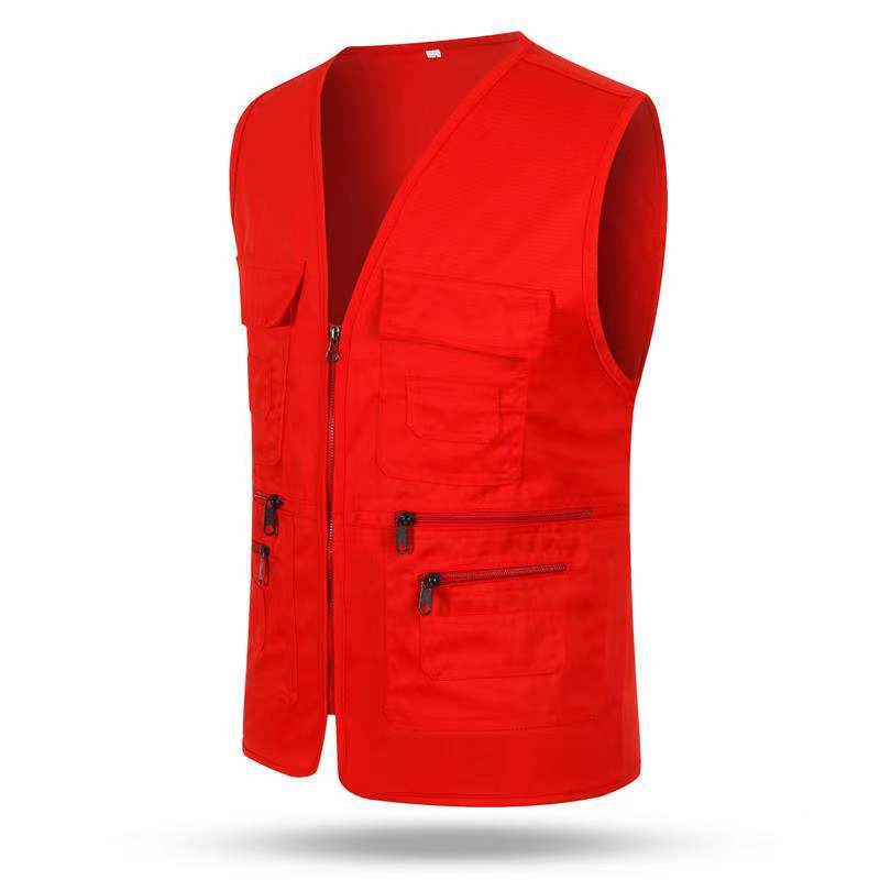 Fishing Men Camera Workwear Polyester Tool Pockets Hunting Sleeveless Vest