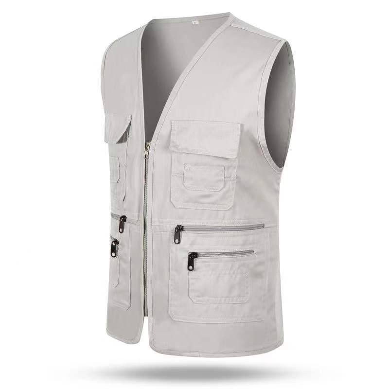 Fishing Men Camera Workwear Polyester Tool Pockets Hunting Sleeveless Vest