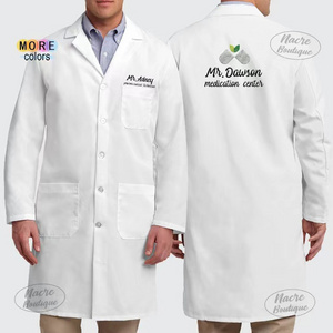 Wholesale Professional Unisex Cotton Polyester Hospital Uniforms Medical Science Doctor Nurse Wear White Lab Coat