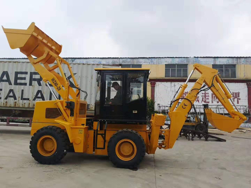 Muti-function WZ25-16 mini Wheel Backhoe Loader With Lift Excavator Bucket for sale