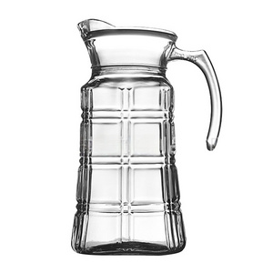 G-Horse High Quality 1.8L Square Cold Water Glass Jug Large Capacity 1800ml Juice Pitcher With Lid  Handle Restaurant Tea Pot