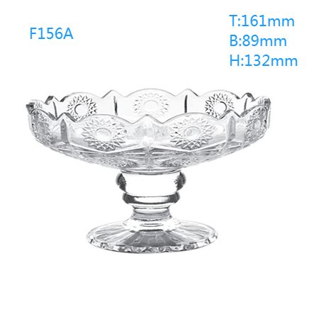 Popular Middle East Turkish sun Flower Engraved Glass Ice Cream  Bowl with Stem mini salad server  fruit serveing cup