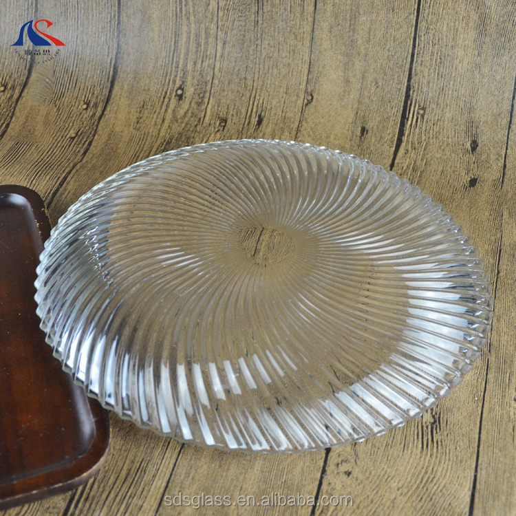 Round Turkish Glass Plates Heat Resistant Cold food   dish  fruit salad nuts  tray  For party decorative