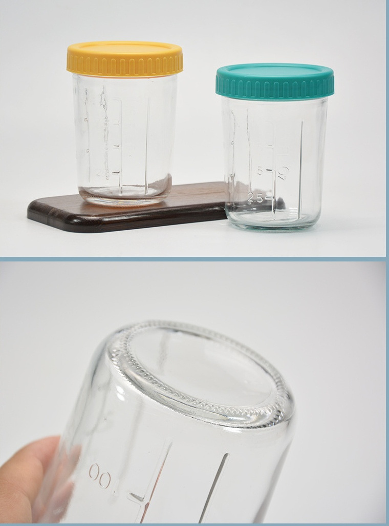 Wide Mouth Cereal Oatmeal Storage Glass Jar With Sealed Lid Airtight 350ml Measuring Bottle Factory Wholesale Drinking Mason Jar