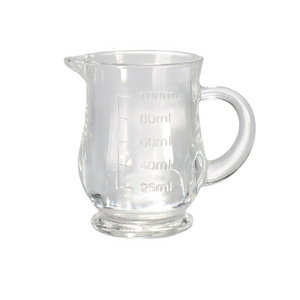 Food Grade 100ml Glass Measuring Mug with Spout Tumbler with Handle with small  scale cup for kitchen