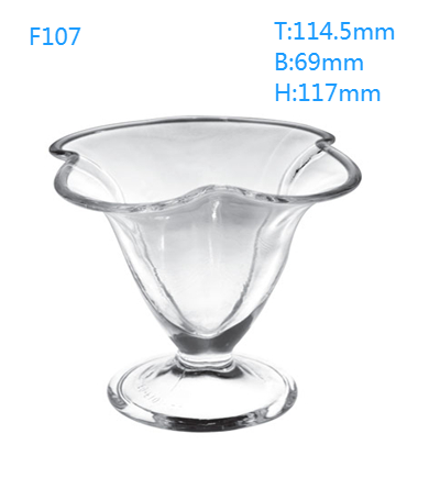 Popular Middle East Turkish Sunflower  Engraved Glass Ice Cream  Bowl with Stem pretty Lily  salad   fruit server