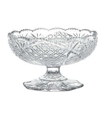 Popular Middle East Turkish Sunflower  Engraved Glass Ice Cream  Bowl with Stem pretty Lily  salad   fruit server